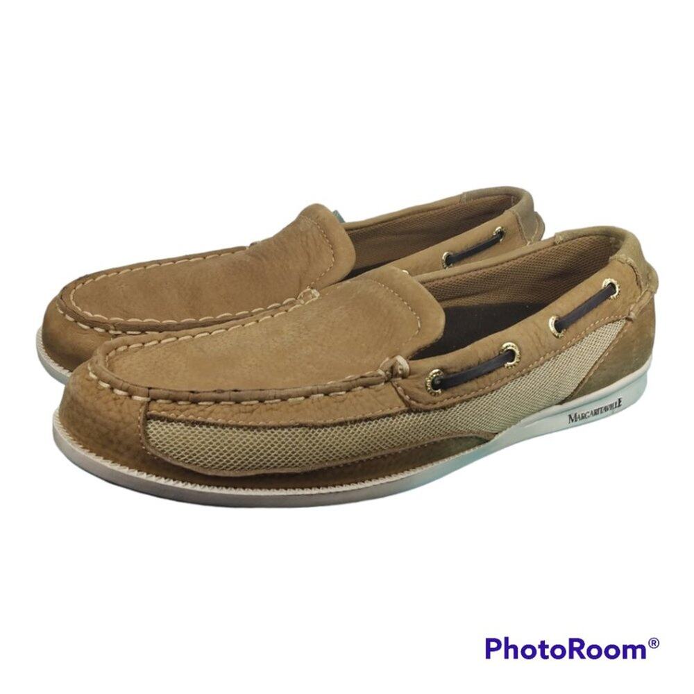 Margarittaville Women's Brown Leather Boat Shoes MG1123B Size 9.5